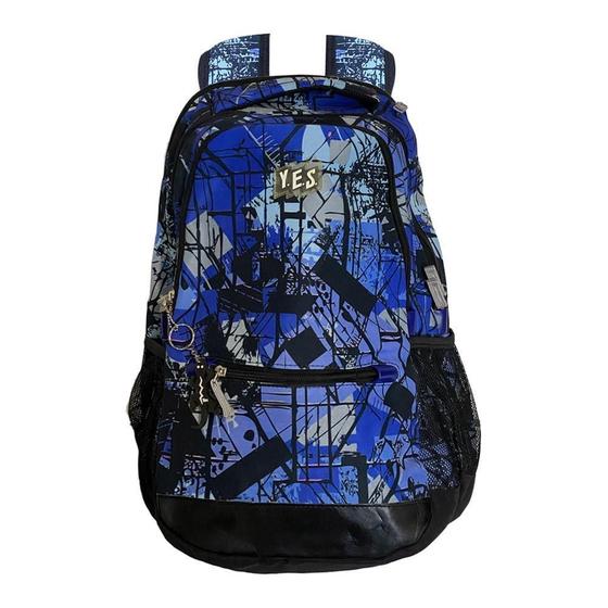 Imagem de Mochila Costas 2 Divisórias Azul Yes