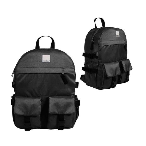 Imagem de Mochila Costas Container 3 Bolsos Frontais Preto Dermiwil