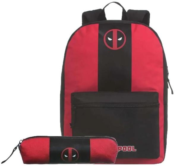 Imagem de Mochila Costas Deadpool Escolar Infantil E Estojo Soft