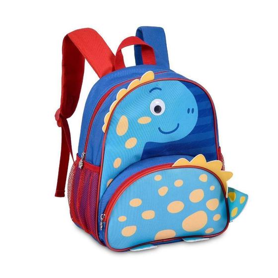 Imagem de Mochila Costas Dinossauro Azul Dino Escolar Infantil