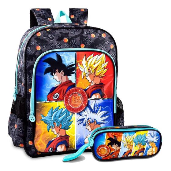 Mochila Costas Dragon Ball Com Estojo Duplo Escolar Infantil Menor preço em Mochila Costas Dragon Ball Com Estojo Duplo Escolar Infantil
