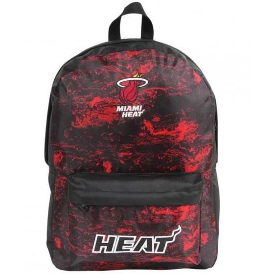 Imagem de Mochila Costas Escolar E Passeio Juvenil Reforçada Miami Heat NBA - Ref 30339