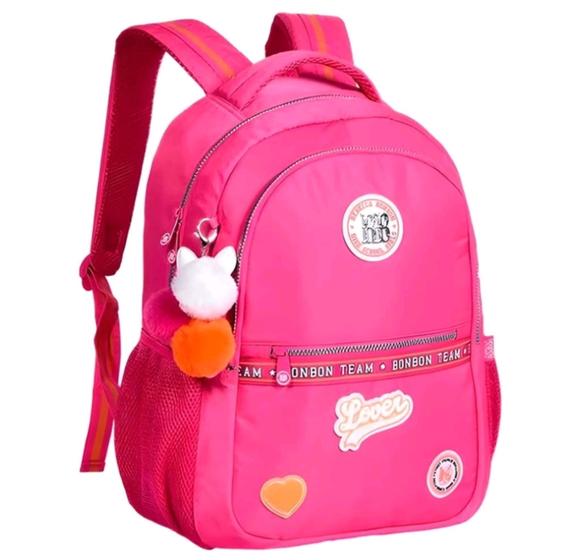 Imagem de Mochila Costas Escolar Feminina Rebecca Bonbon Soft Pompom