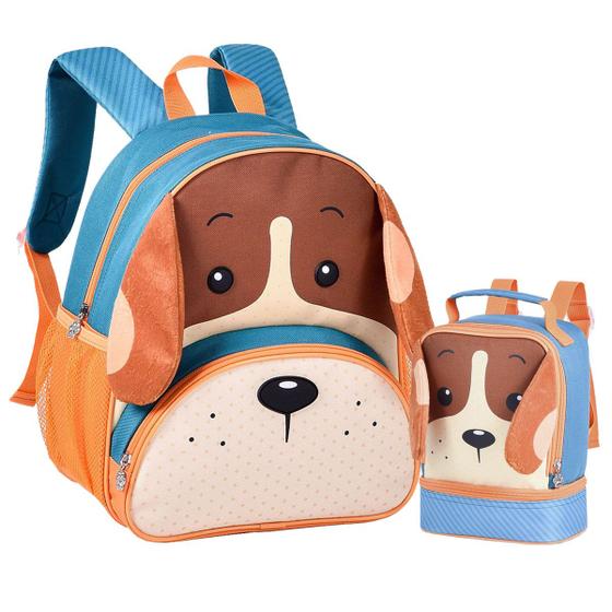 Imagem de Mochila Costas Escolar Infantil Cachorrinho Lancheira Clio