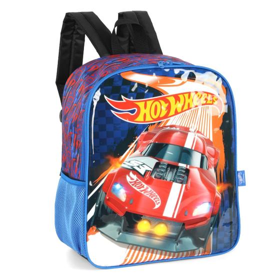 Imagem de Mochila Costas Escolar Infantil Masculina Hotwheels Azul