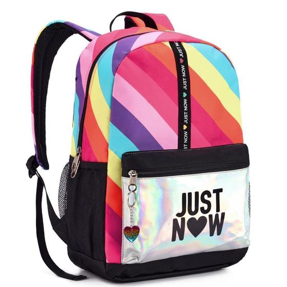 Imagem de Mochila Costas Escolar Juvenil Colorido Just Now Rainbown