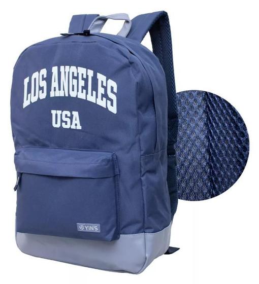 Imagem de Mochila Costas Escolar Los Angeles Juvenil Yins Original Azul