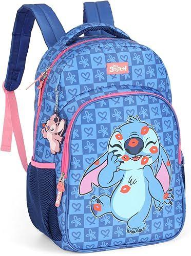 Imagem de Mochila Costas Escolar p/Laptop Disney Stitch Licenciada - Azul