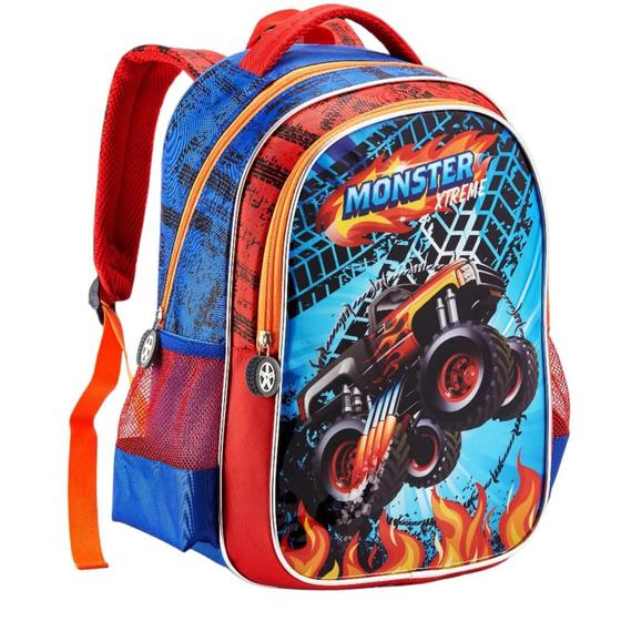 Escolar Infantil Masculina Carritos Mochila Mochila Costas Grande