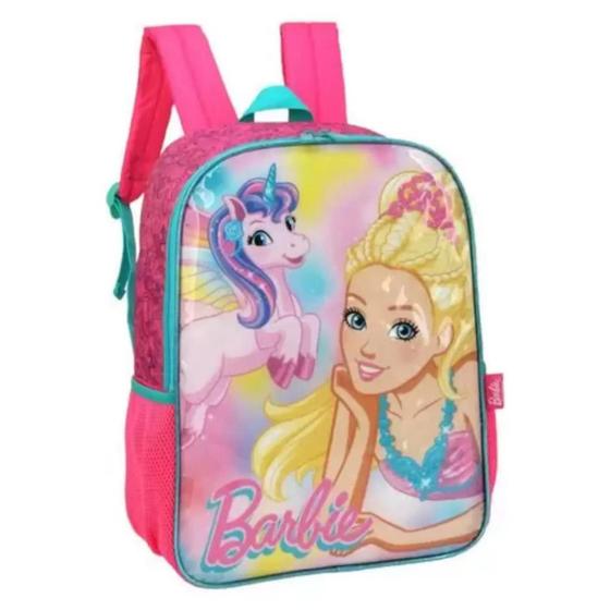 Imagem de Mochila Costas Infantil Escolar Menina Barbie Unicórnio Luxcel