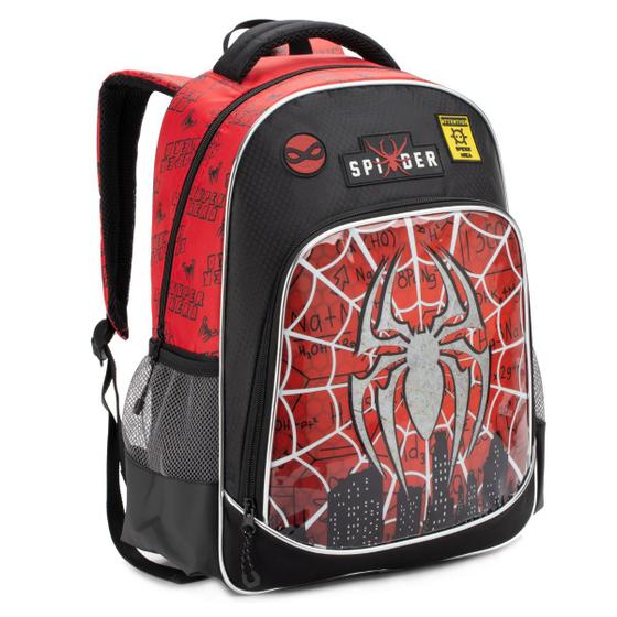 Imagem de Mochila Costas Infantil Escolar Menino Aranhaverso Miles Morales Spider Man Grande