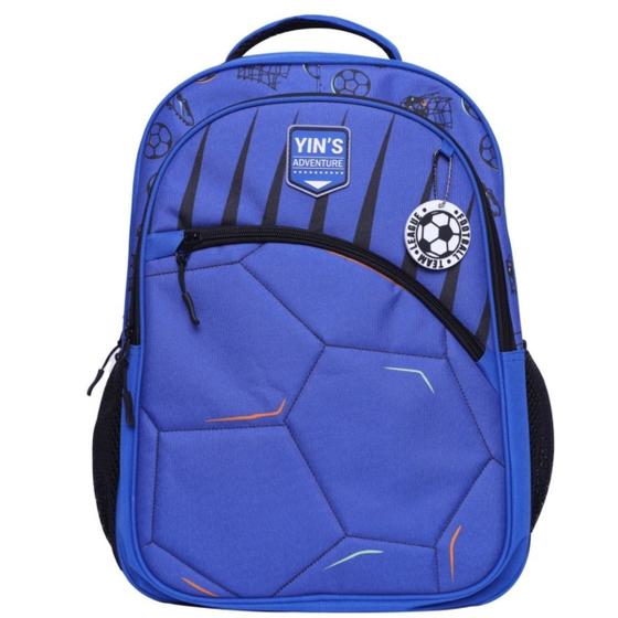 Imagem de Mochila Costas Infantil Escolar Menino Bola Futebol Yins