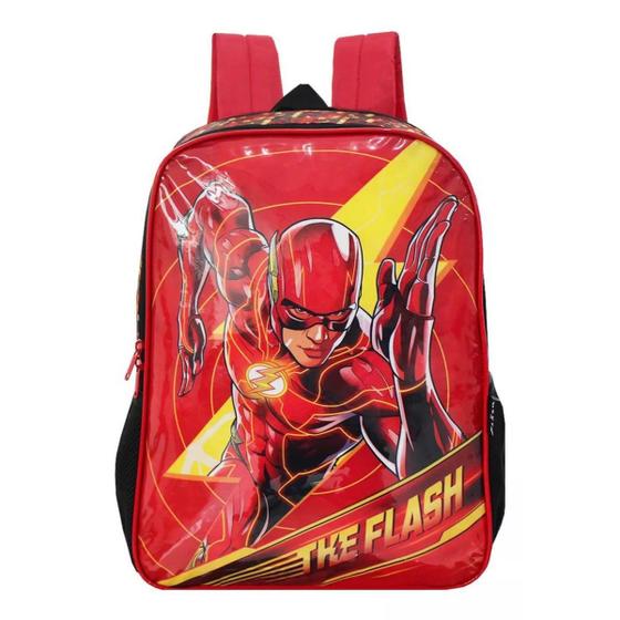 Imagem de Mochila Costas Infantil Escolar Menino Liga Da Justiça The Flash Dc Comics Vermelho Luxcel