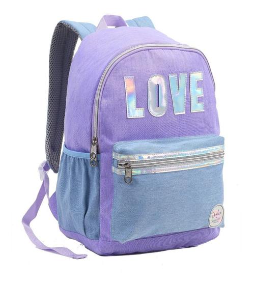 Imagem de Mochila Costas Juvenil Reforçada Feminina Love Denlex