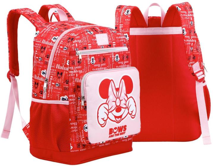 Imagem de Mochila Costas Minnie Mouse Bolsa Escolar Grande Disney 16L