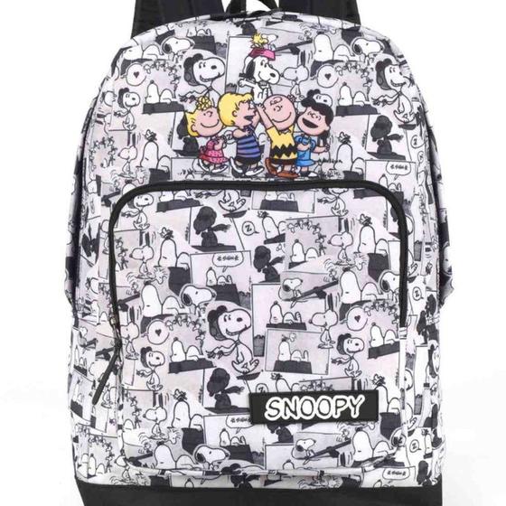 Imagem de Mochila Costas PEANUTS Snoopy Preto e Branco Retrô Original