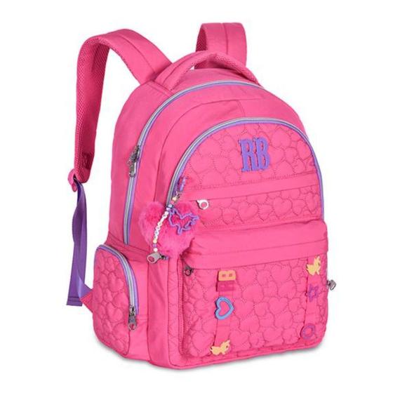 Imagem de Mochila Costas Rebecca Bonbon Preto Rosa Roxo Azul Escolar