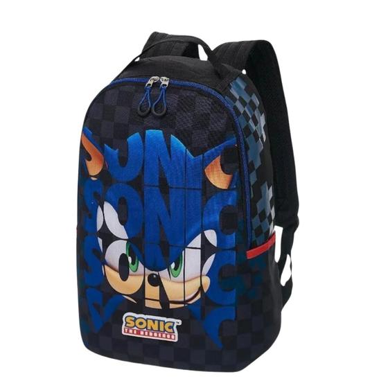 Imagem de Mochila Costas Sonic Graphic Preta Infantil Escolar Pacific