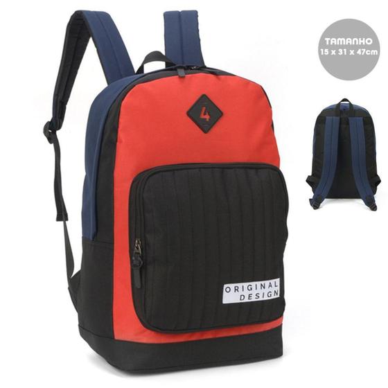 Imagem de Mochila Costas Up4you Preta Vermelha Azul Luxcel