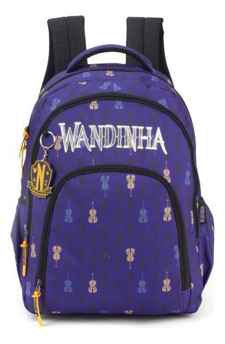 Imagem de Mochila Costas Wandinha C/ Chaveiro E Porta Notebook