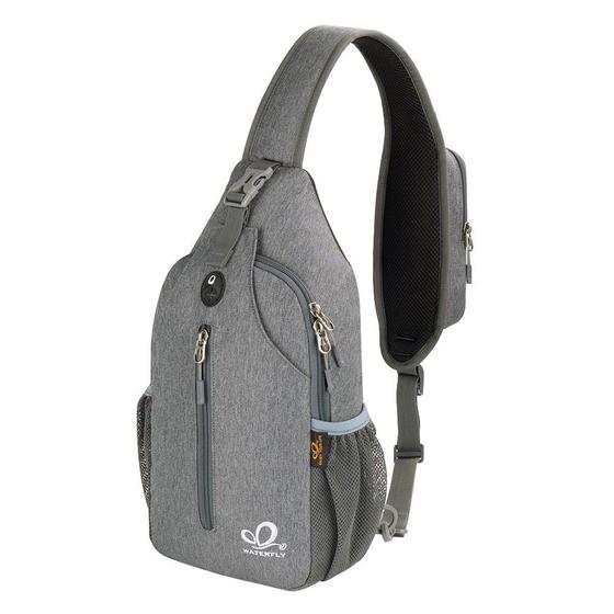 Imagem de Mochila Crossbody Sling Bag WATERFLY - Para Viagem e Caminhada - Cinza