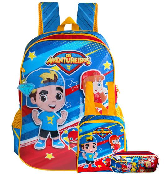 Imagem de Mochila De Alças Aventureiros + Lancheira + Estojo Duplo