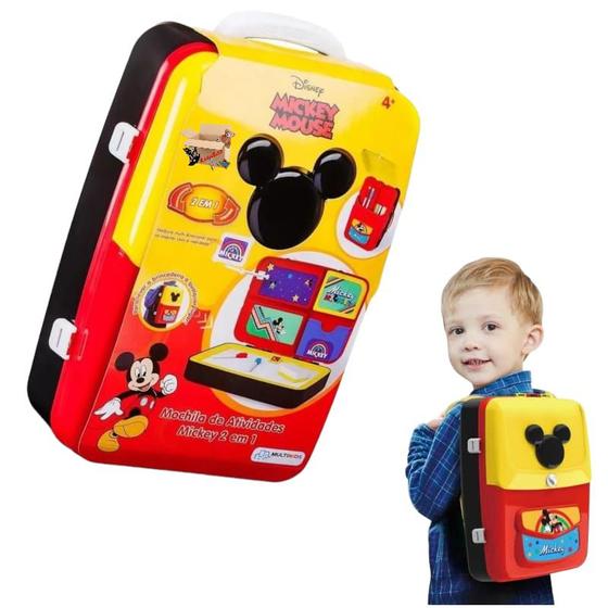 Imagem de Mochila De Atividades Do Mickey 2 em 1 Com Canetinhas e Acessórios - Multikids