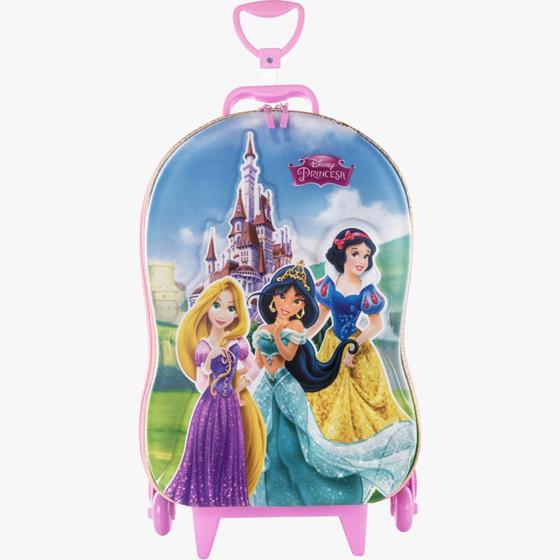 Imagem de Mochila De Carrinho Princesas Castelo Infantil 3d Rígida