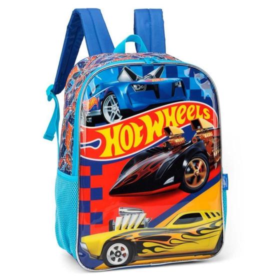 Imagem de Mochila de Costa Hot Wheels Cars Azul Luxcel - 6931759233460