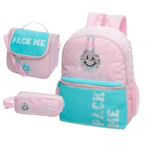 Imagem de Mochila De Costa + Lancheira + Estojo Pack Me Me Feel Good