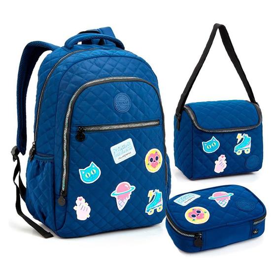 Imagem de Mochila De Costa + Lancheira + Estojo ul Colorup Patches