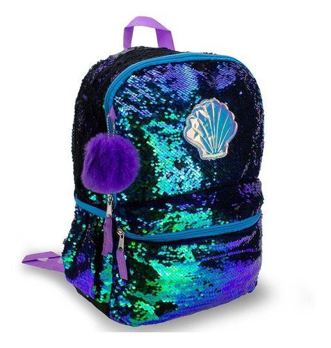 Imagem de Mochila De Costa Lantejoula  Mermaid Sereia Paete Chaveiro 