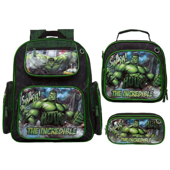 Imagem de Mochila de Costa Menino Incrivel Hulk + Lancheira Lançamento