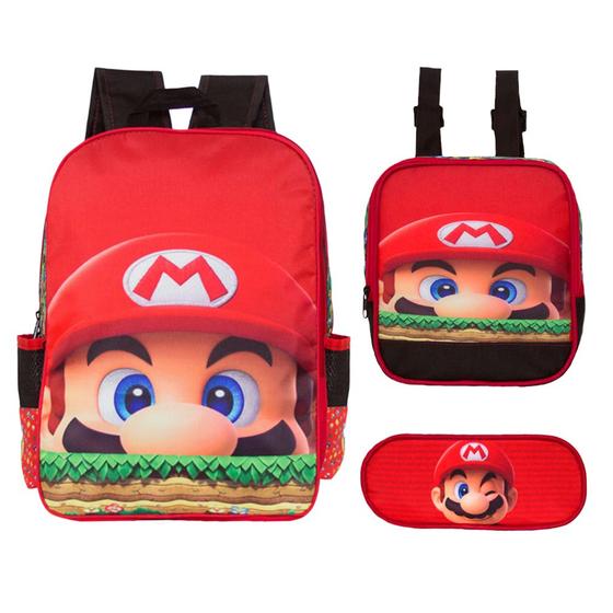 Imagem de Mochila de Costa Menino Super Mario com Lancheira Lançamento