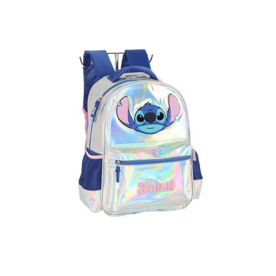 Imagem de Mochila De Costa Prata Stitch Disney Classics Holográfica