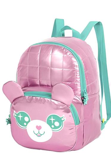 Imagem de Mochila de Costas Animais 3D Metalizado Menina Infantil Escolar Bolsa Feminina Passeio Faculdade