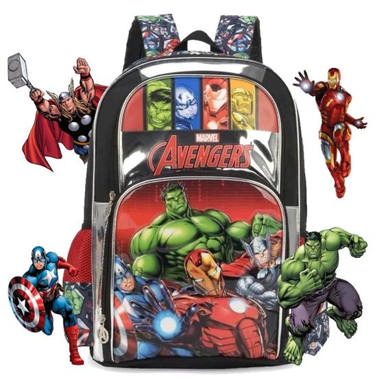 Imagem de Mochila De Costas Avengers Vingadores Luxcel Reforçada Preta