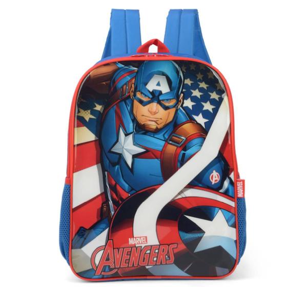 Imagem de Mochila de Costas Capitão America Marvel Escolar Meninos