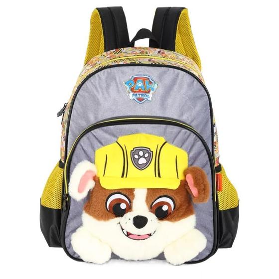 Imagem de Mochila De Costas Escolar Infantil Paw Patrol Pelúcia 3D