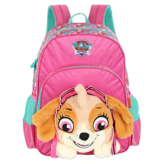 Imagem de Mochila De Costas Escolar Infantil Paw Patrol Pelúcia 3D