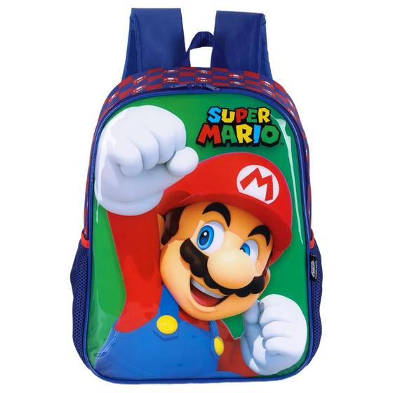 Imagem de Mochila De Costas Escolar Infantil Super Mário Bros Luigi
