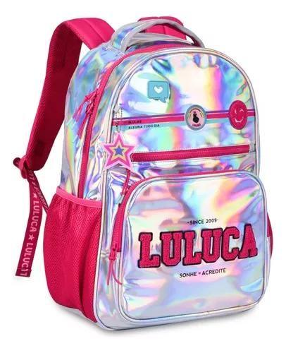 Imagem de Mochila De Costas Escolar Luluca Youtuber Menina Holográfica