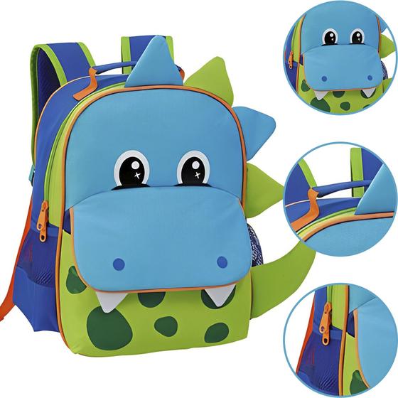 Imagem de Mochila de Costas Escolar Masculina Feminina Infantil Volta as Aulas Menino Menina Dino