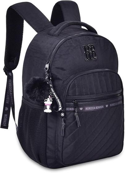 Imagem de Mochila De Costas Escolar Rebecca Bonbon 17" Preta Rb24515