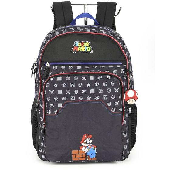 Imagem de Mochila De Costas Escolar Super Mário Compartimento Notebook