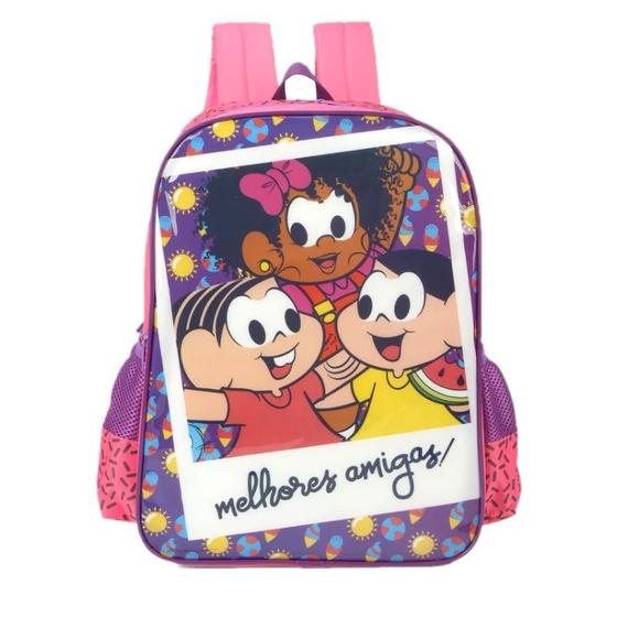 Imagem de Mochila de Costas Escolar Turma da Monica Rosa Pink Original