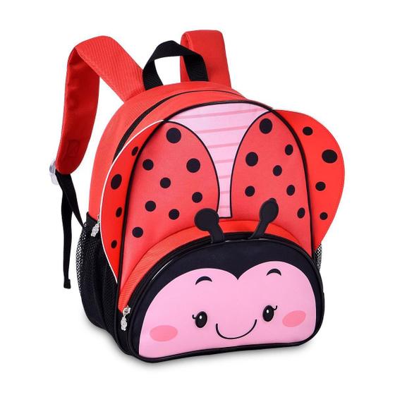 Imagem de Mochila De Costas Feminina Bolsa Escolar Meninas Joaninha