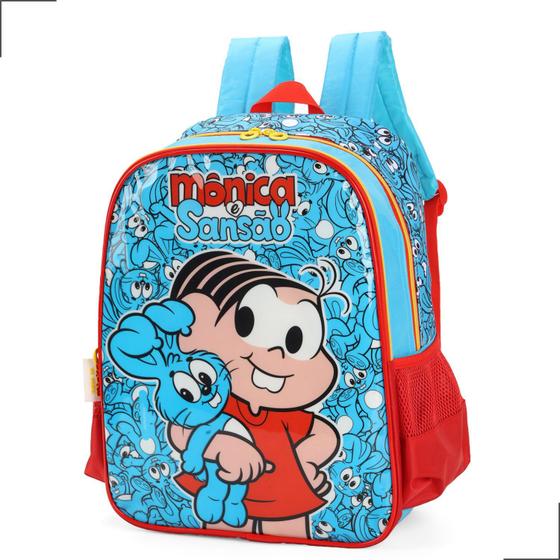 Imagem de Mochila de Costas Feminina Grande Infantil Juvenil Escolar Menina Turma da Mônica Luxcel Reforçada