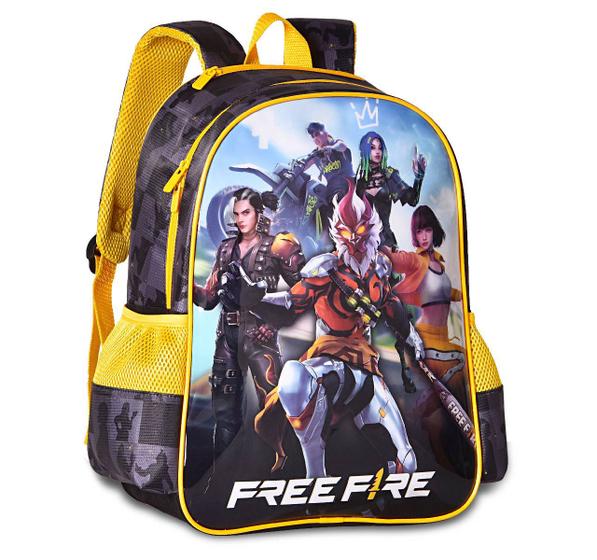 Imagem de Mochila de Costas Free Fire Com Capuz Gamer Meninos Escolar