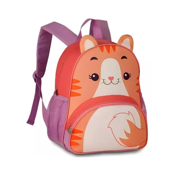 Imagem de Mochila De Costas Gata Gatinha Infantil Pets Oficial C/ Orelhinhas Em Pelúcia - Resistente - Clio